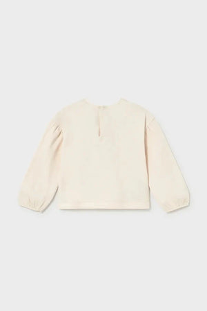 Blusa de manga larga de algodón para niñas Mayoral