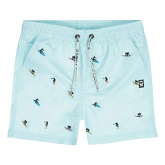 Tumble N'Dry - Shorts de baño de fibras recicladas Surfing | Azul claro