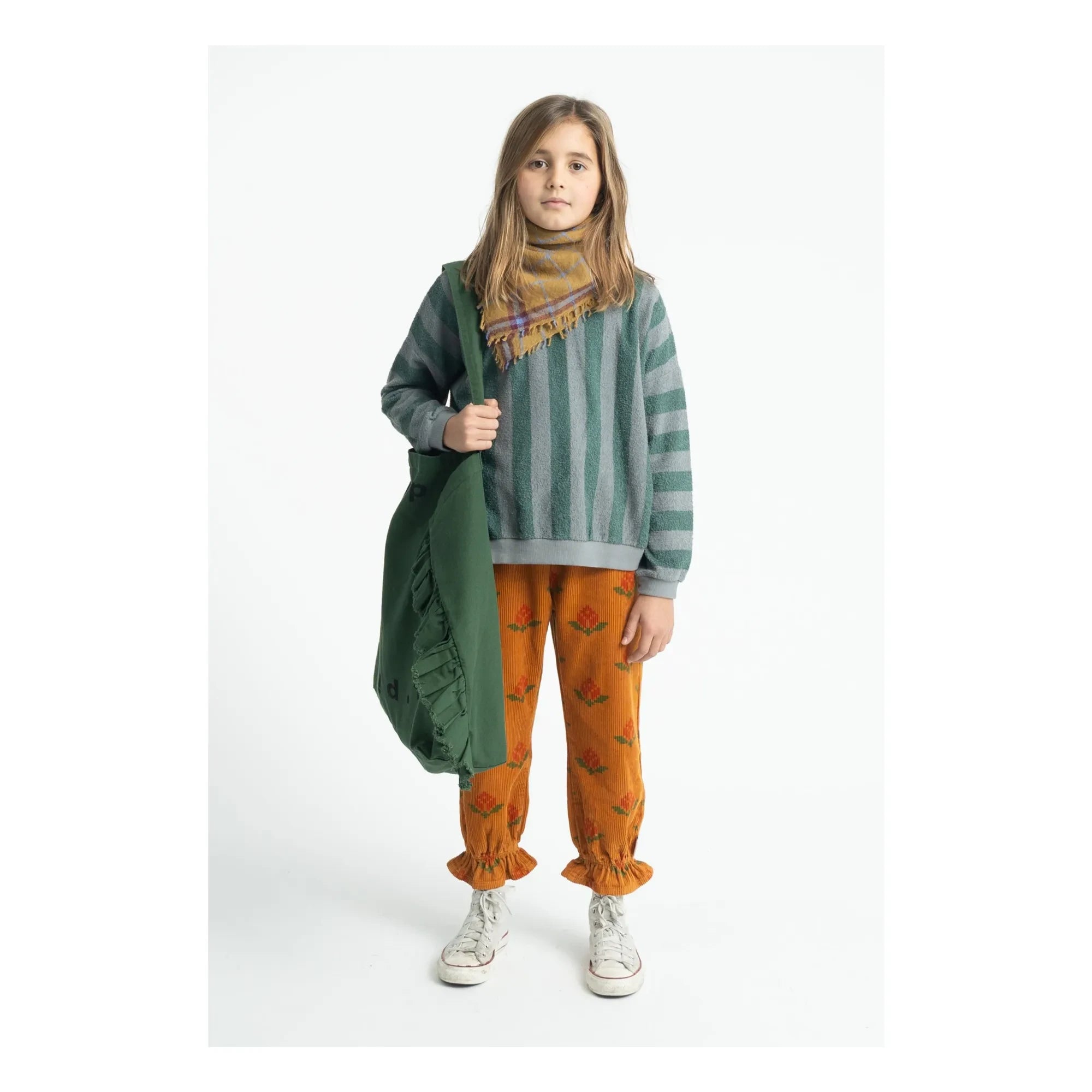 Piupiuchick - Pantalón de Algodón Orgánico con Estampado de Caléndula | Camel