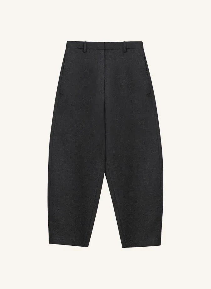 Cordera - Pantalones de Lana Curvados | Gris Carbón