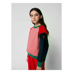 Bobo Choses - Sudadera de algodón orgánico con bloques de color | Rosa
