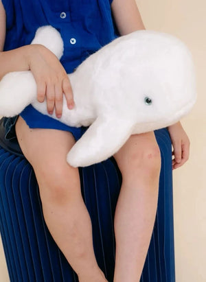 La Pelucherie - Juguete de peluche de ballena Romy, 35 cm | Blanco