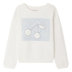 Bonpoint - Sudadera de algodón orgánico Gena Cherry | Blanco