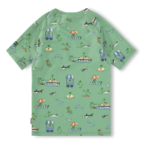 Molo - Camiseta con protección UV Neptune Aliens Fibras recicladas | Verde