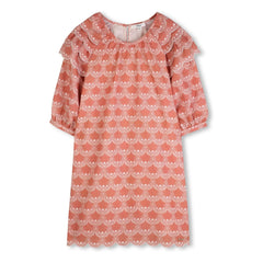 Chloé - Vestido de algodón orgánico con volantes | Melocotón