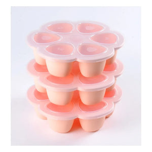 Béaba - Plato de Silicona con Compartimentos 6x90ml | Rosa Pálido