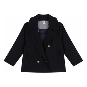 Petit Bateau - Chaqueta de lana cruzada | Azul marino
