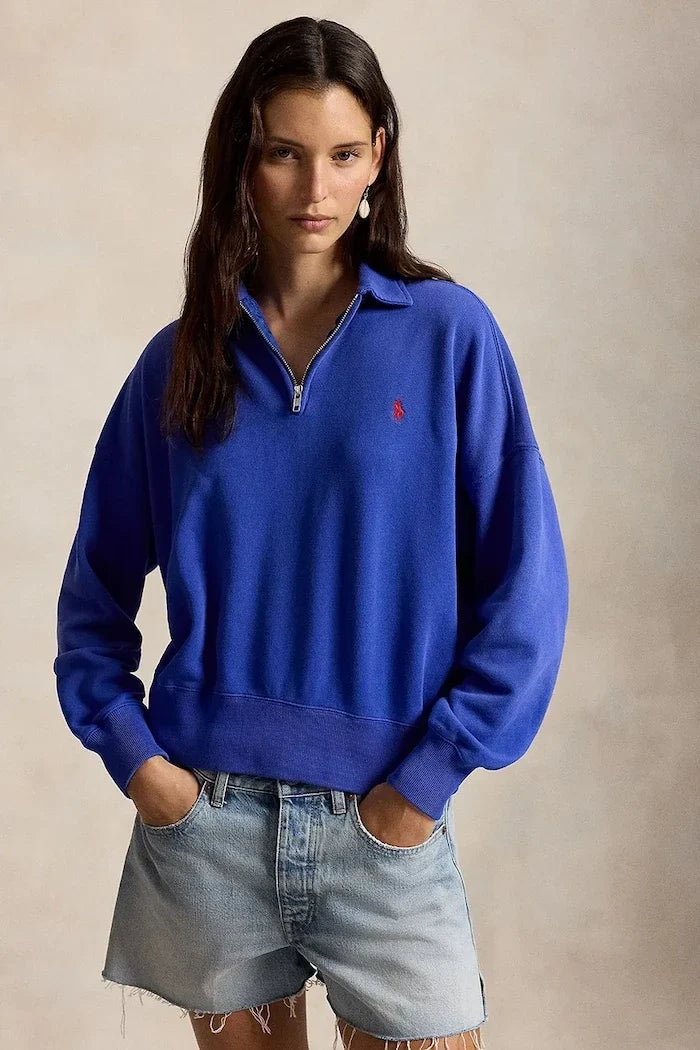 Sudadera con cremallera de algodón para mujer Polo Ralph Lauren