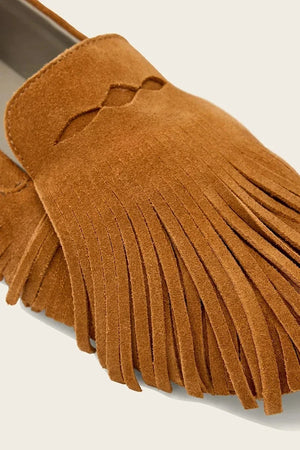 AllSaints mocasines de ante con flecos Sandy Fringe para mujer