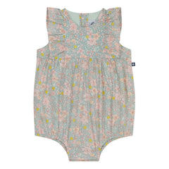 Petit Bateau - Peto de popelina de algodón orgánico con estampado floral | Azul grisáceo