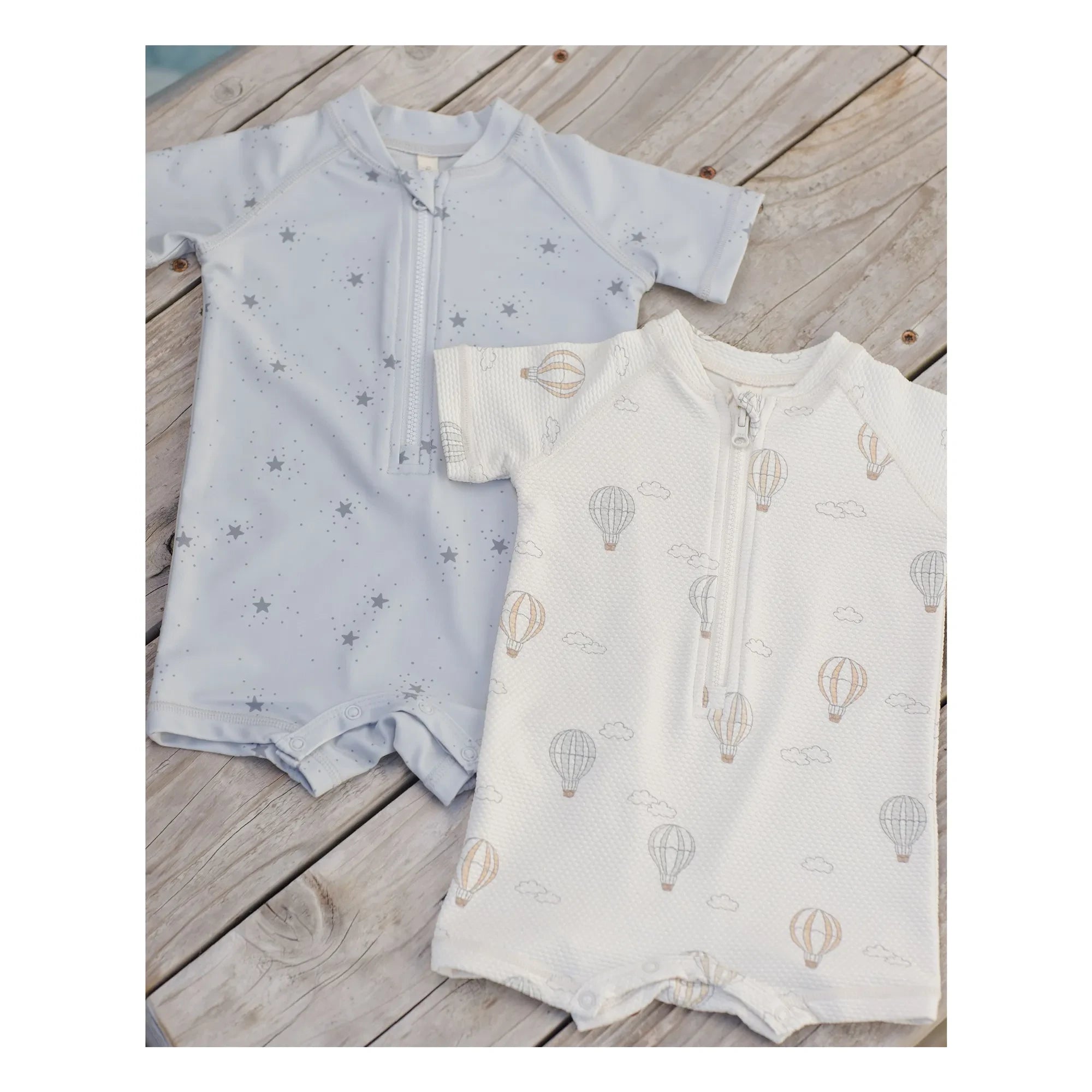 Quincy Mae - Traje de baño con protección solar Stars | Gris azulado