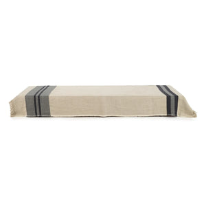 Libeco - Manta de lino Black House Stripe | Carbón