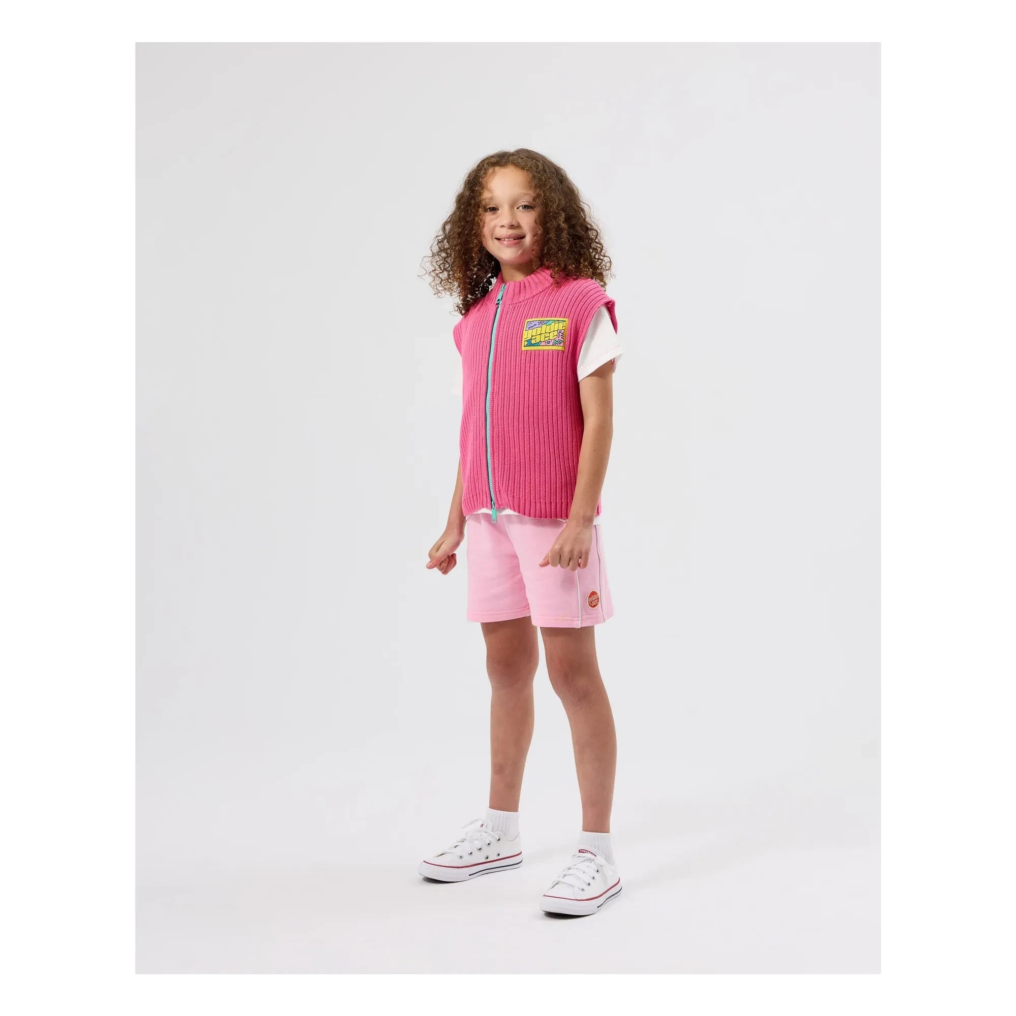 Goldie + Ace - Camiseta sin mangas de canalé | Rosa