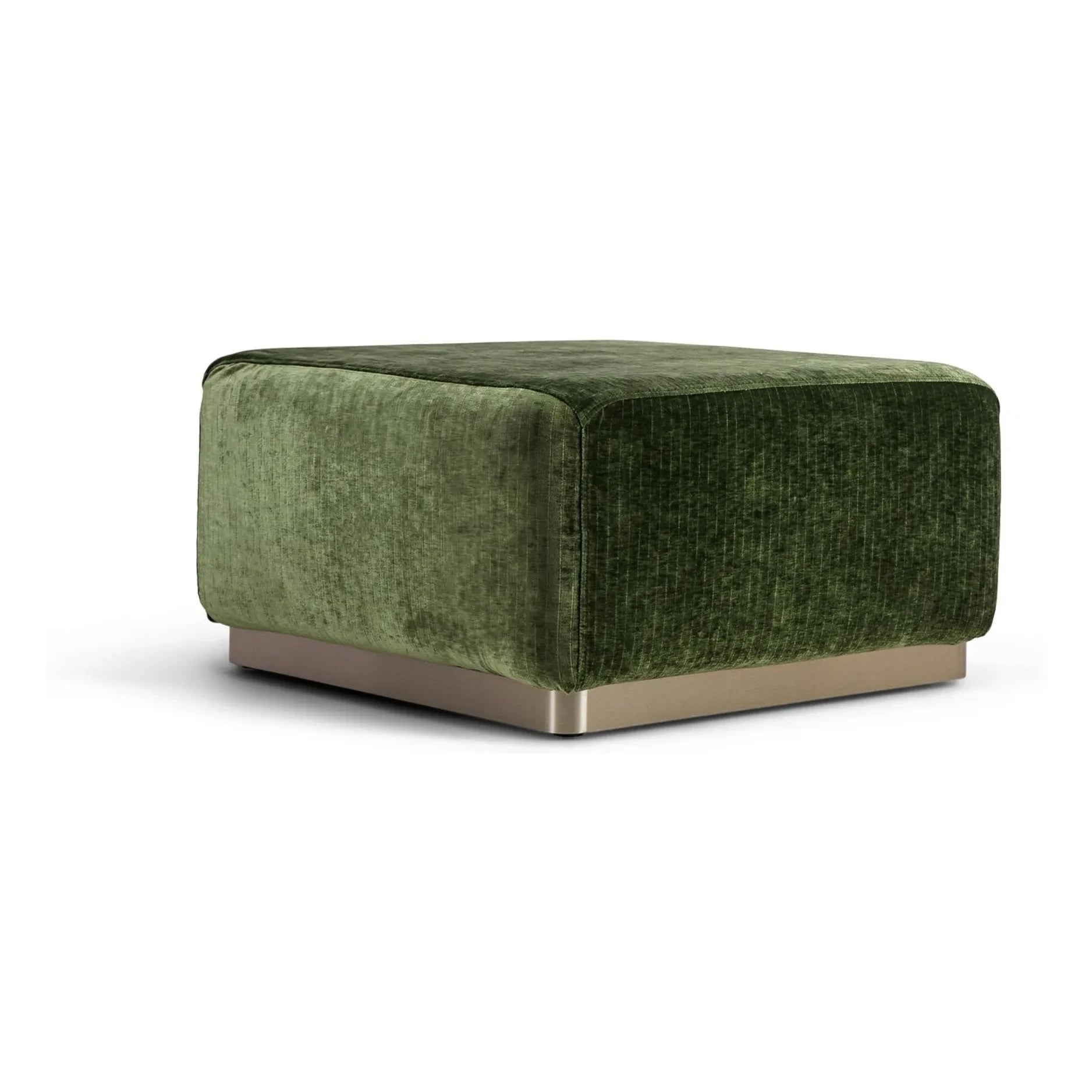 The Socialite Family - Puf redondo de pana brillante | Verde oliva