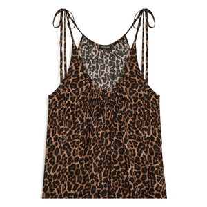 Anine Bing - Vestido estampado de leopardo Flora | Marrón