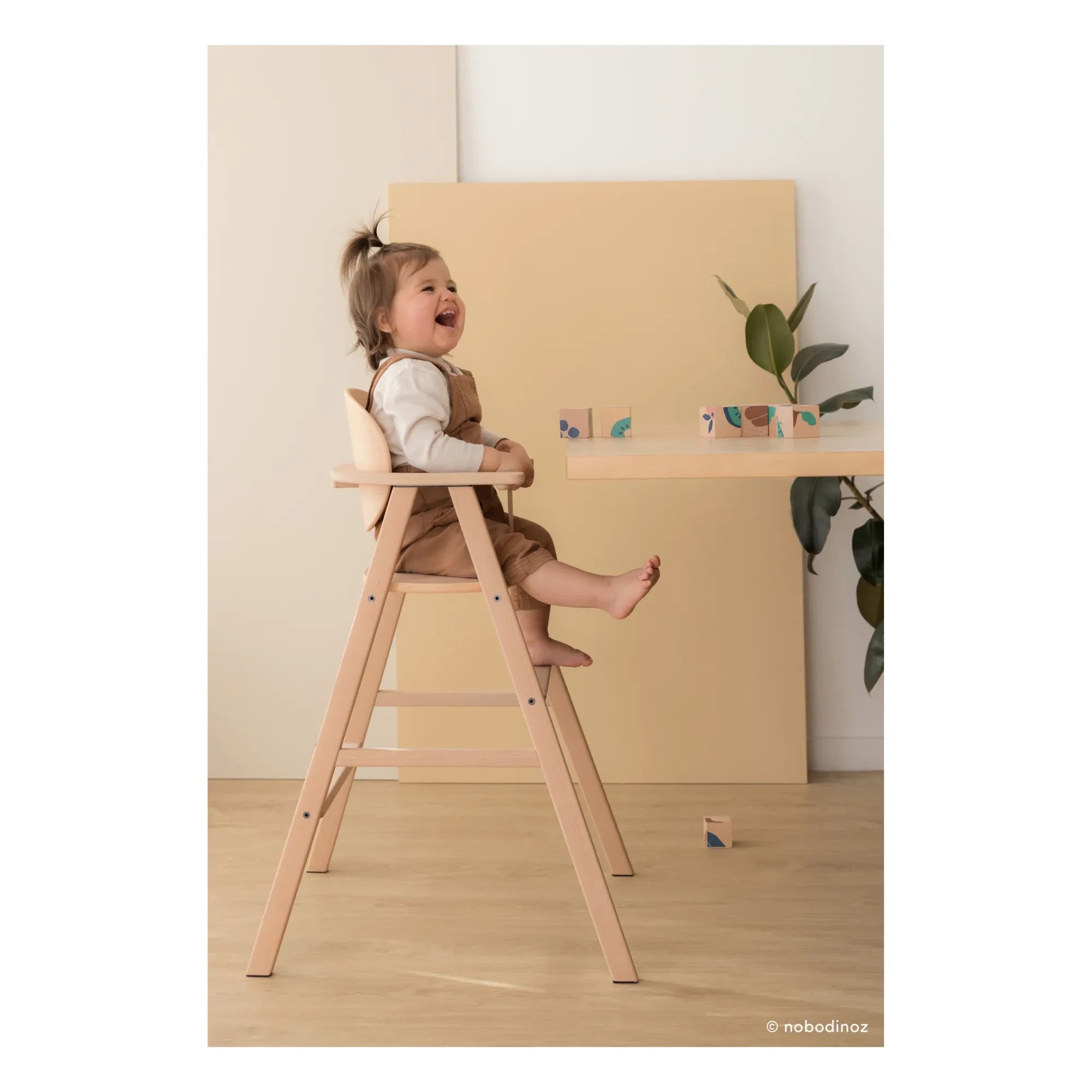 Nobodinoz - Silla alta convertible de madera maciza Growing Green
