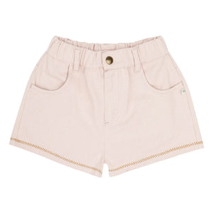 Jenest - Pantalón corto de sarga de algodón orgánico Lilou | Rosa pálido