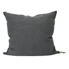 Maison de Vacances - Vice Versa Black Line Almohada de lino lavado a la piedra | Carbón