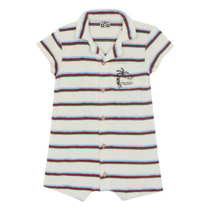 Bonton - Mono-toalla de rayas Lilo | Marfil
