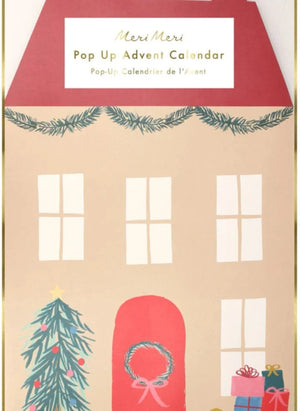 Meri Meri - Calendario de Adviento de Papel de la Casa de Santa Claus