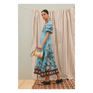 Alémais - Vestido Georgie de lino | Azul