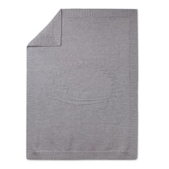 Tartine et Chocolat - Manta 75x100 cm a Cuadros con Dibujo de Erizo de Lana y Acrílico | Gris Claro
