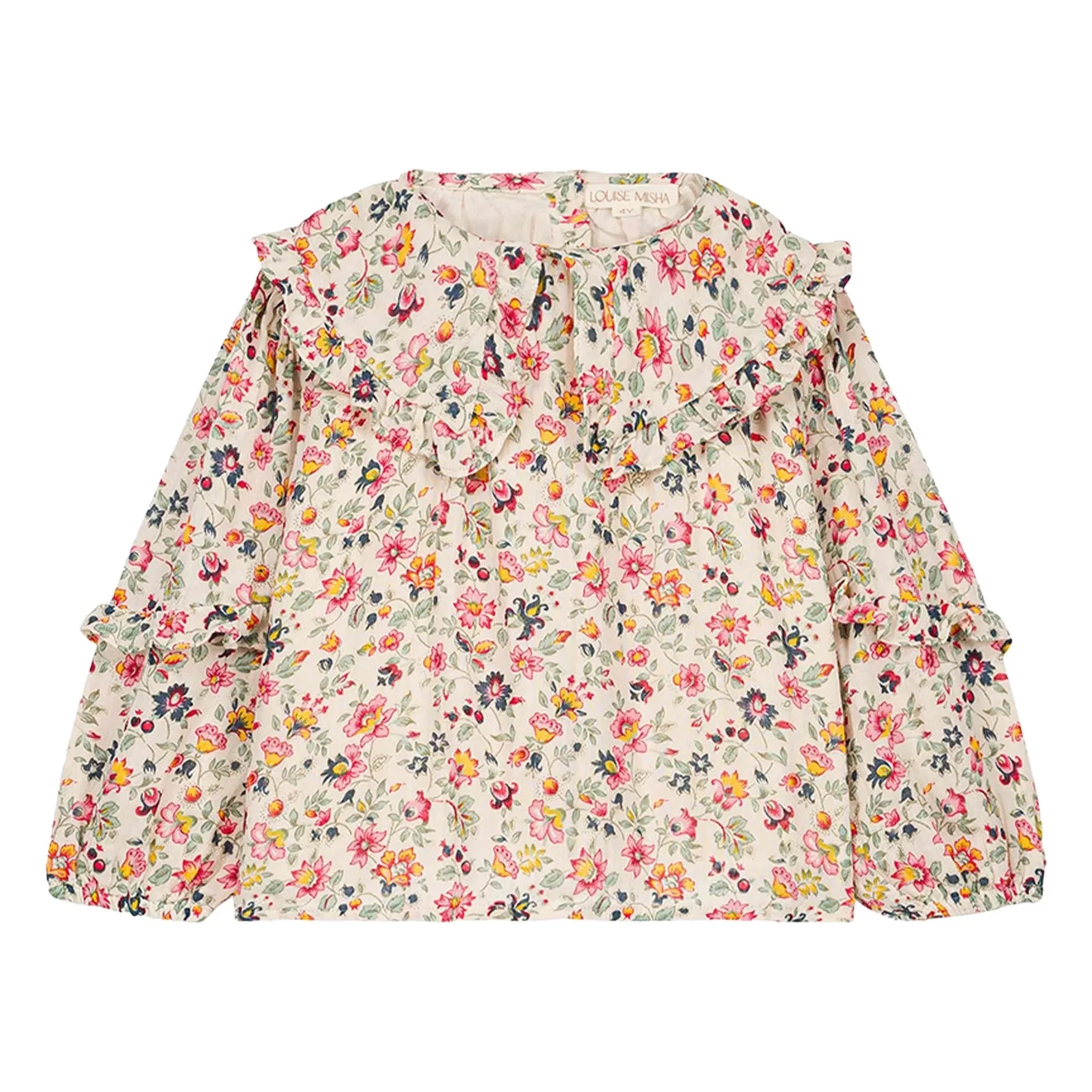 Louise Misha - Blusa de algodón orgánico Cleo Fleurie | Crema