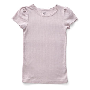 Soor Ploom - Camiseta de algodón orgánico Pointelle Puf | Rosa beige