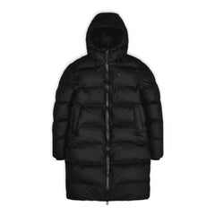 Rains - Abrigo Acolchado Largo con Capucha | Negro