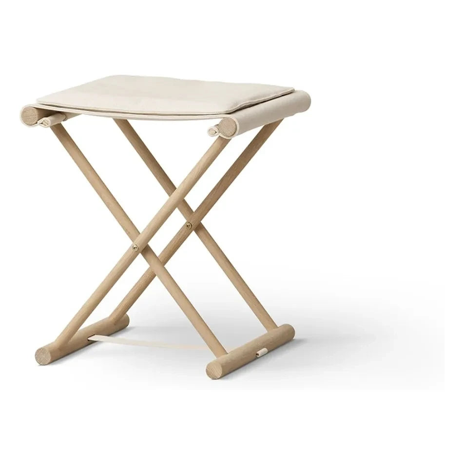 Oliver Furniture - Meşe ve kanvastan küçük kamp taburesi