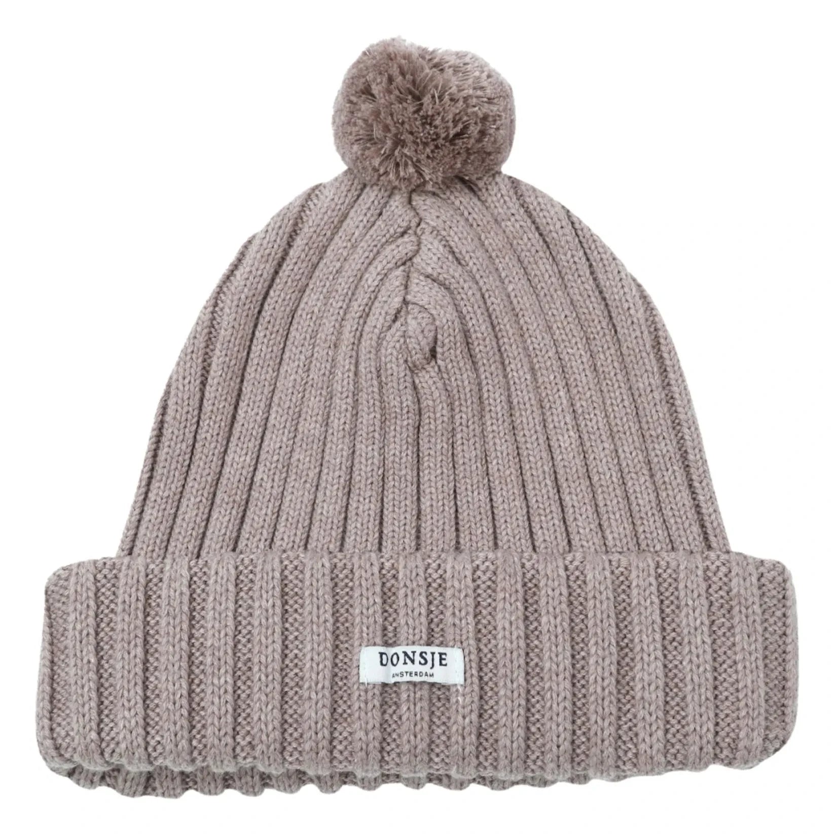 Donsje - Gorro con pompón | Gris oscuro-beige