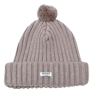 Donsje - Gorro con pompón | Gris oscuro-beige