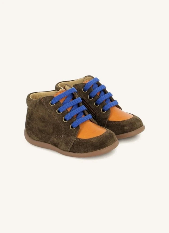 Pom d'Api - Stand-Up Zippy zapatilla deportiva bicolor | Verde musgo