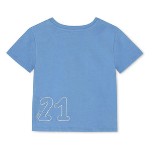 Fliink - Camiseta de algodón orgánico Summer Club | Azul celeste