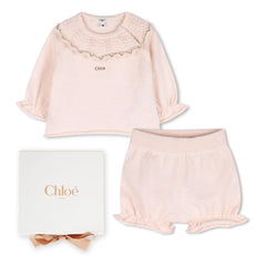 Chloé - Conjunto de suéter y braguita de algodón orgánico | Rosa