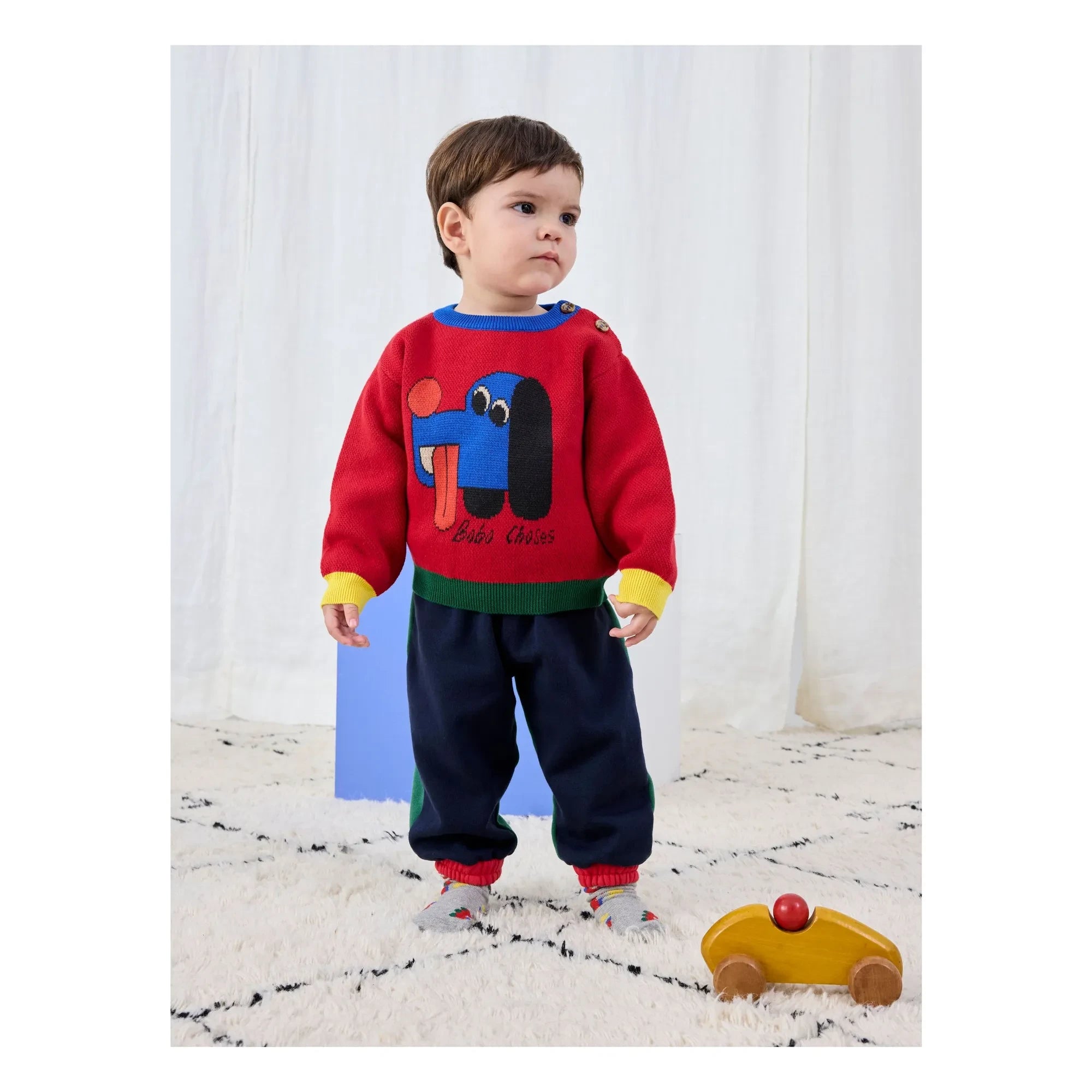 Bobo Choses - Jogger de algodón orgánico color block | Azul marino