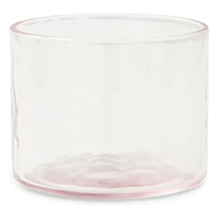 HKliving - Jarrón bajo de cristal | Rosa transparente