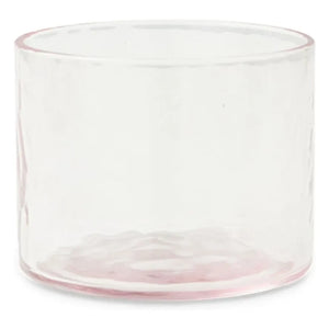 HKliving - Jarrón bajo de cristal | Rosa transparente