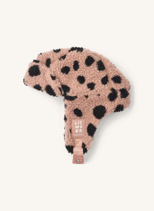 Liewood - Chapka Sherpa Bravo Leopard de Fibras Recicladas | Rosa Pálido