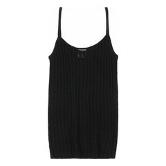 FUB - Camiseta de tirantes de lana merina - Colección mujer | Negro