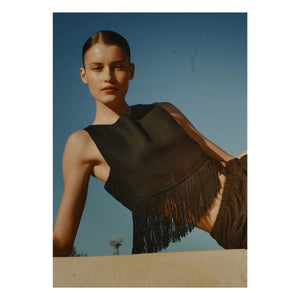Vanessa Sposi - Top con borlas de lino | Negro