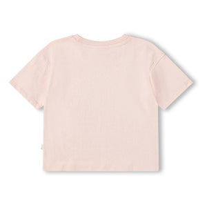 Molo - Camiseta de Algodón Orgánico Reinette Corazón | Rosa Pálido