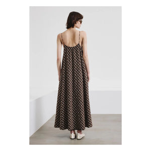 Pomandère - Vestido de cuadros de algodón | Chocolate