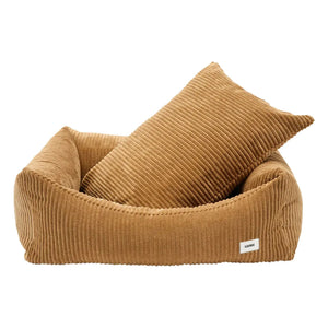 Cafide - Cama para perros de terciopelo Snozy | Mostaza