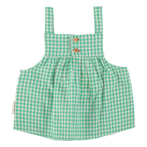 Piupiuchick - Top de algodón orgánico Vichy | Turquesa