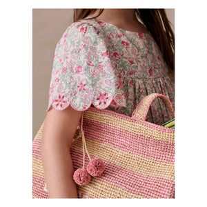 Bonpoint - Vestido con volantes de algodón orgánico Lysiane Fleurie | Rosa
