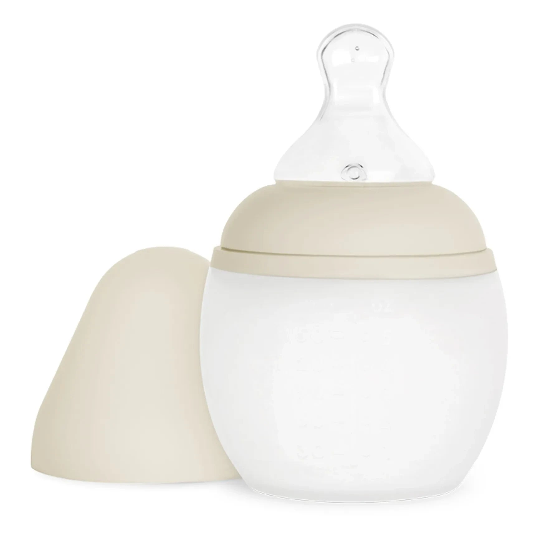 Elhée - Biberón de silicona médica con tetina ortodóntica | Beige