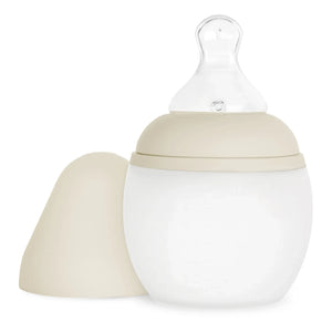Elhée - Biberón de silicona médica con tetina ortodóntica | Beige