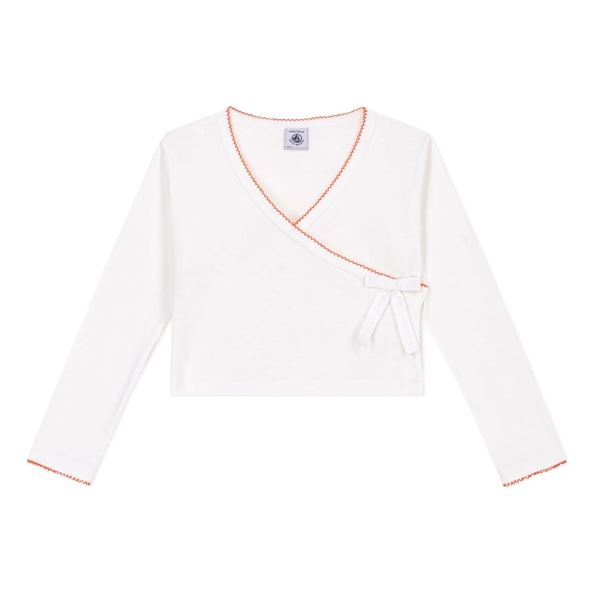 Petit Bateau - Chaleco Cache Coeur Liso | Blanco