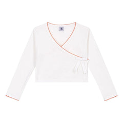 Petit Bateau - Chaleco Cache Coeur Liso | Blanco